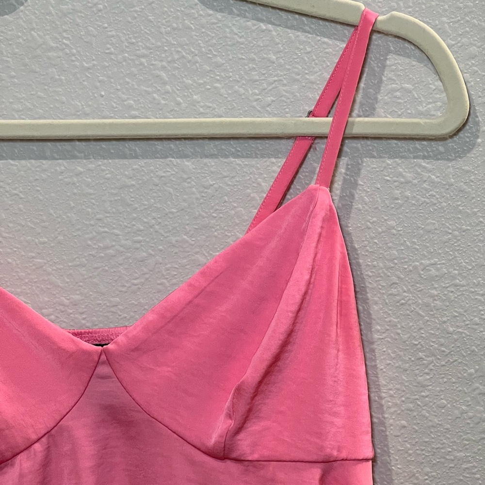 Women’s Satin Hot Pink Ham Top Size S - Picture 5 of 8